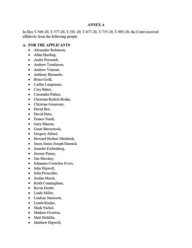 Annex A List of Affiants 1 Column Version_1